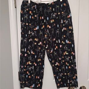Talbots Black Pants with Multicolor Accents